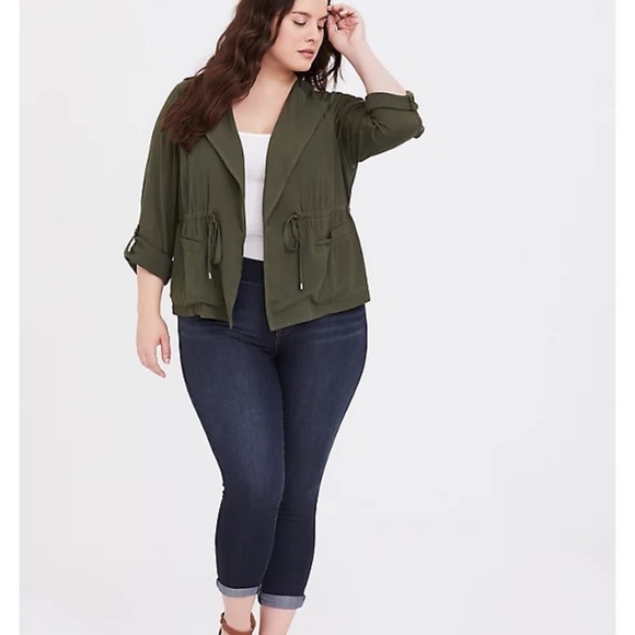 TORRID OLIVE GREEN DRAPE ANORAK SIZE 2XL - Picture 13 of 14